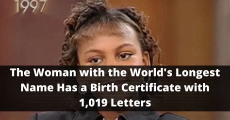 rhoshandiatellyneshiaunneveshenk|Woman with worlds longest name has 1,019 letters in her unique。